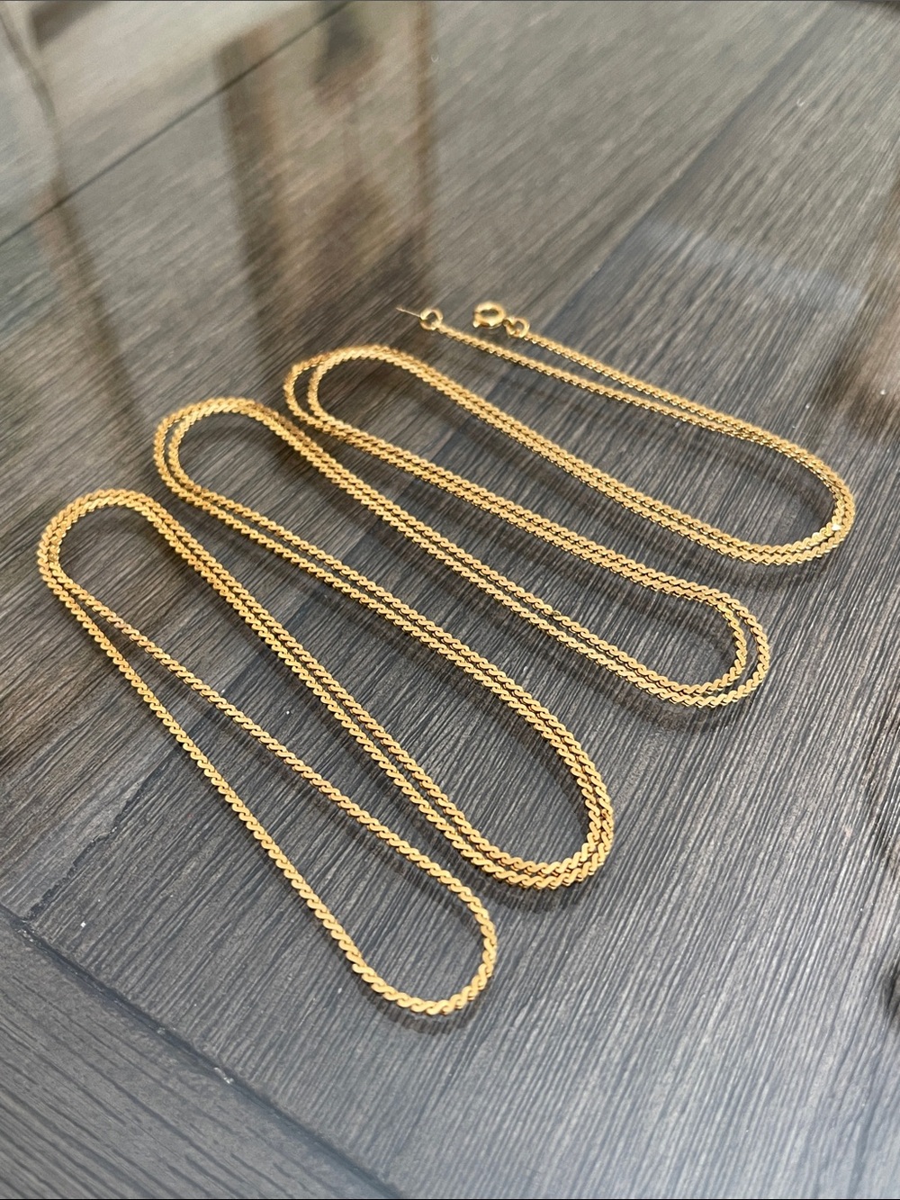 Vintage Very Long Gold-tone Serpentine Chain 60” approx